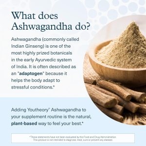 کپسول آشواگاندا یوتئوری 60 عدد Youtheory Ashwagandha 1000mg