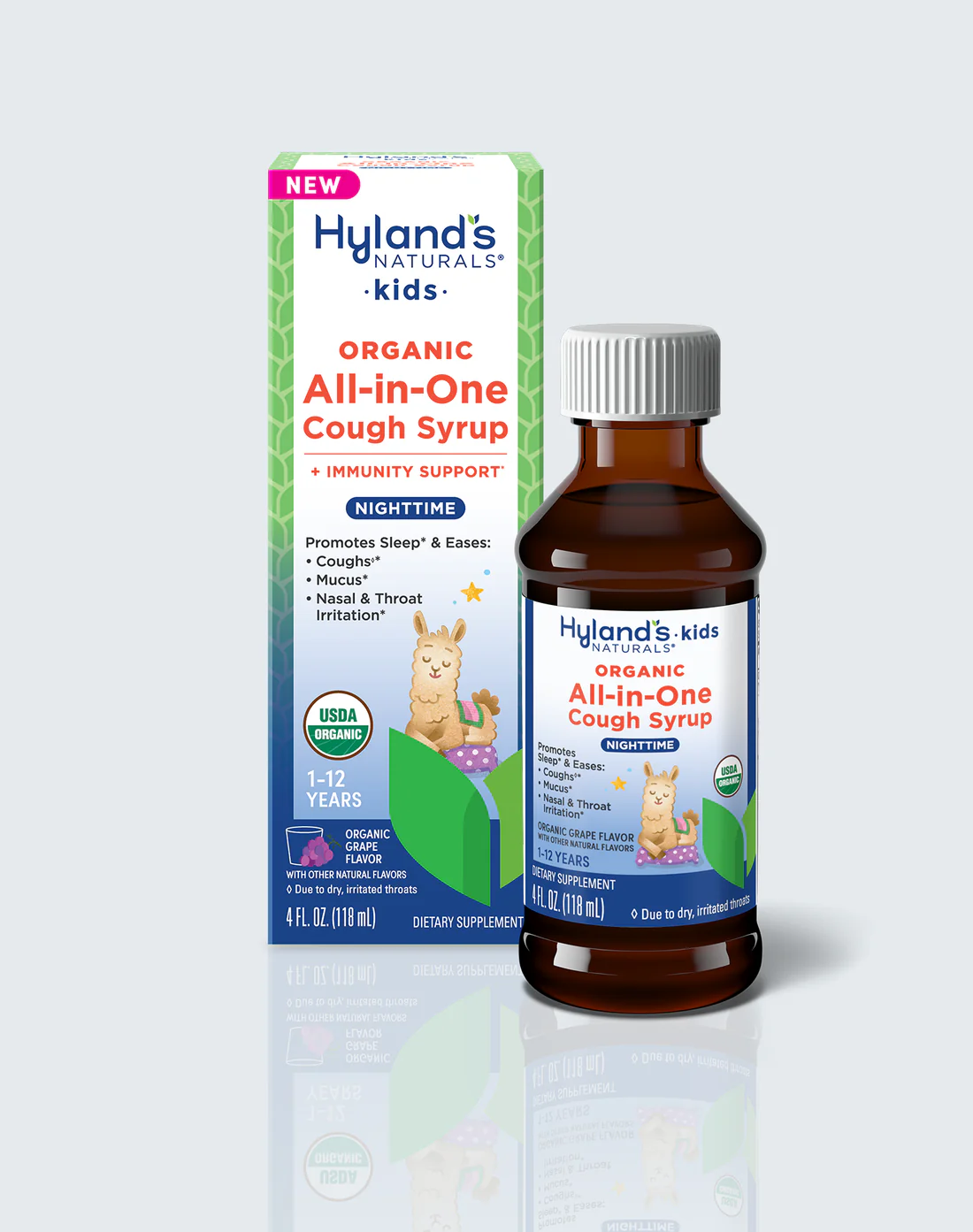 شربت سرفه شبانه کودکان ارگانیک هایلندز نچرالز Hyland's Naturals Organic Kids All-in-One Cough Syrup Nighttime