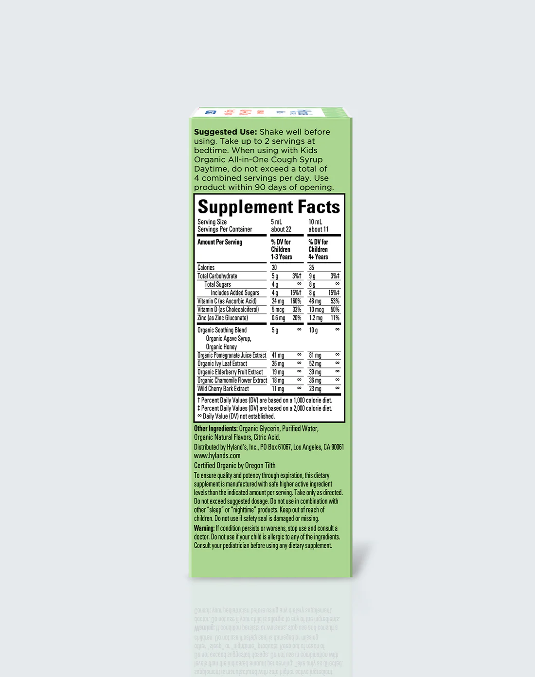 شربت سرفه شبانه کودکان ارگانیک هایلندز نچرالز Hyland's Naturals Organic Kids All-in-One Cough Syrup Nighttime